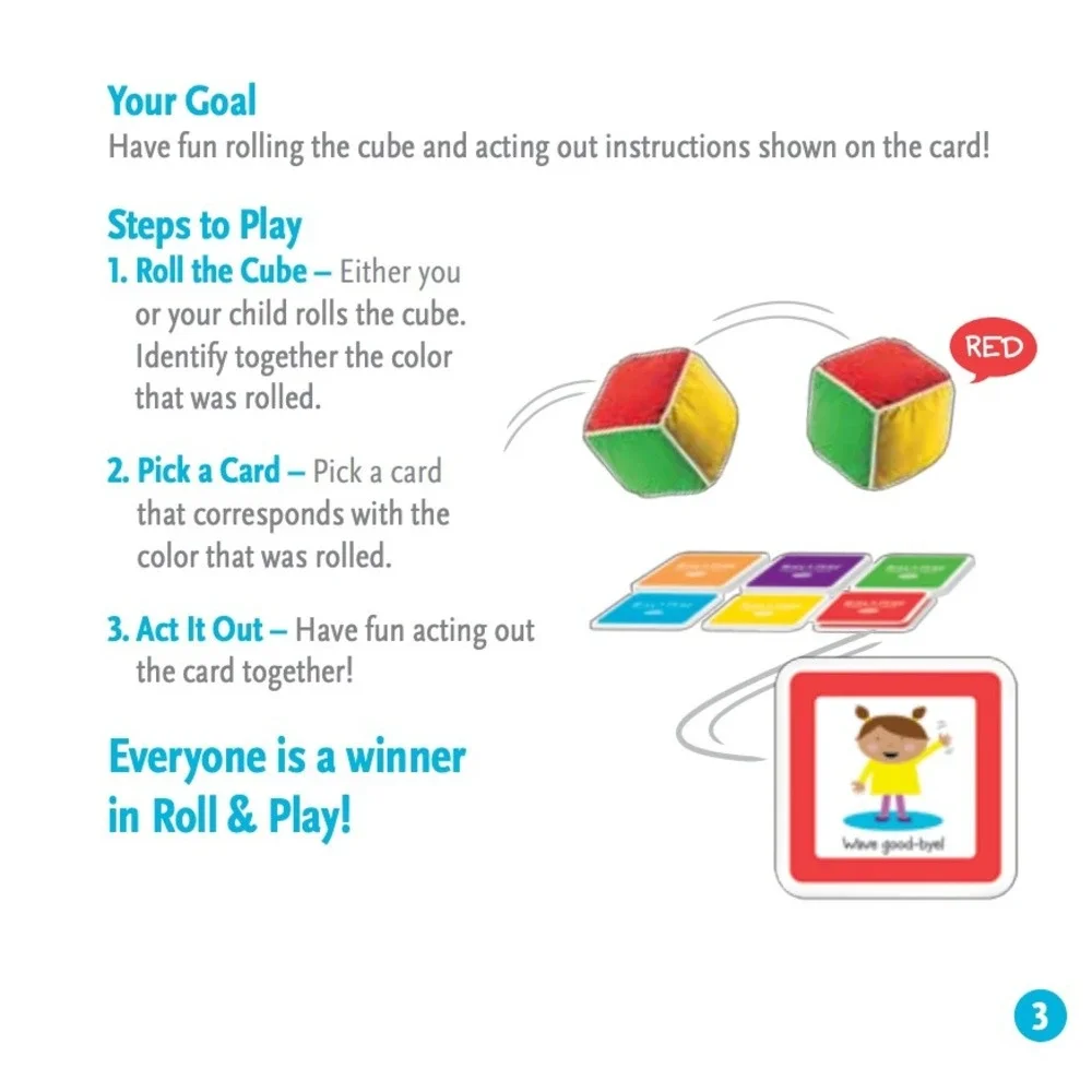 ThinkFun Roll & Play Your Child's 1st First Game Ball Cards Preschool 2011